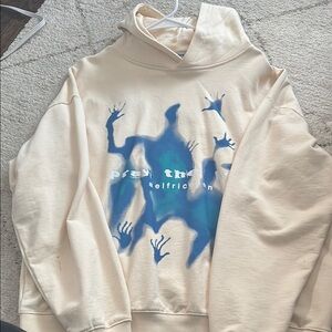 Aelfric Eden Cream and Blue Graphic Hoodie